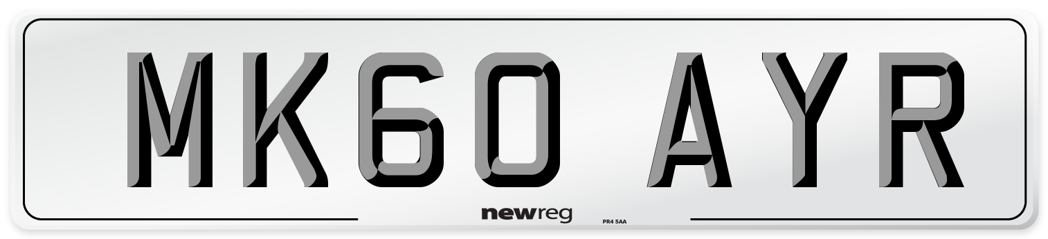 MK60 AYR Number Plate from New Reg